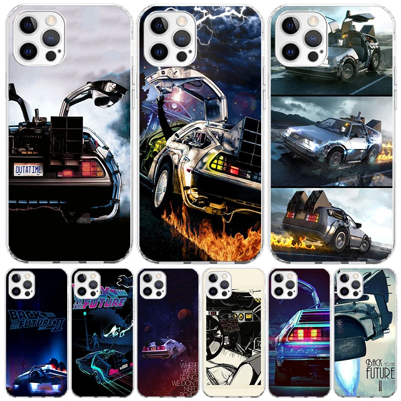 Back To The Future Time Machine Case Phone Cover for Apple iphone 16 15 14 13 12 Mini 11 Pro Max X XS XR 7 Plus 8 + SE 2020 Tren