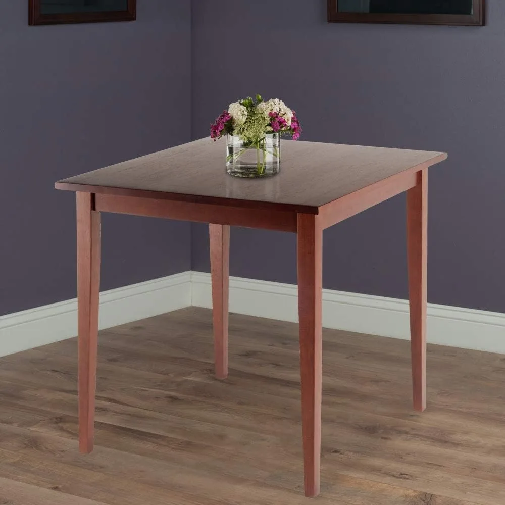 Wood Dining Table, Walnut 29.53 x 29.53 x 29.13