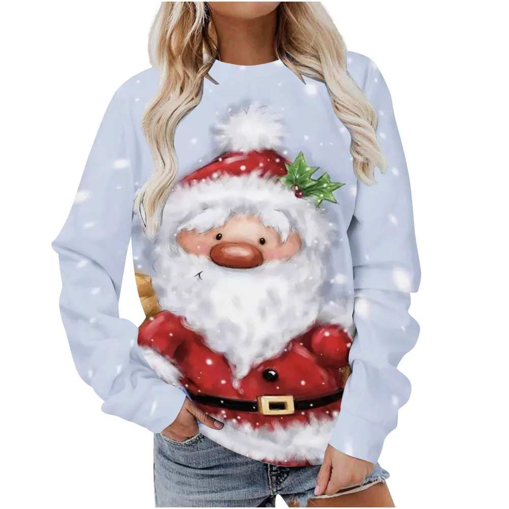 

Christmas Fashion 3D Printed Loose Pullovers Comfortable Xmas Women's Sweatshirt Long Sleeve Sweater Winter Woman Clothes 2025