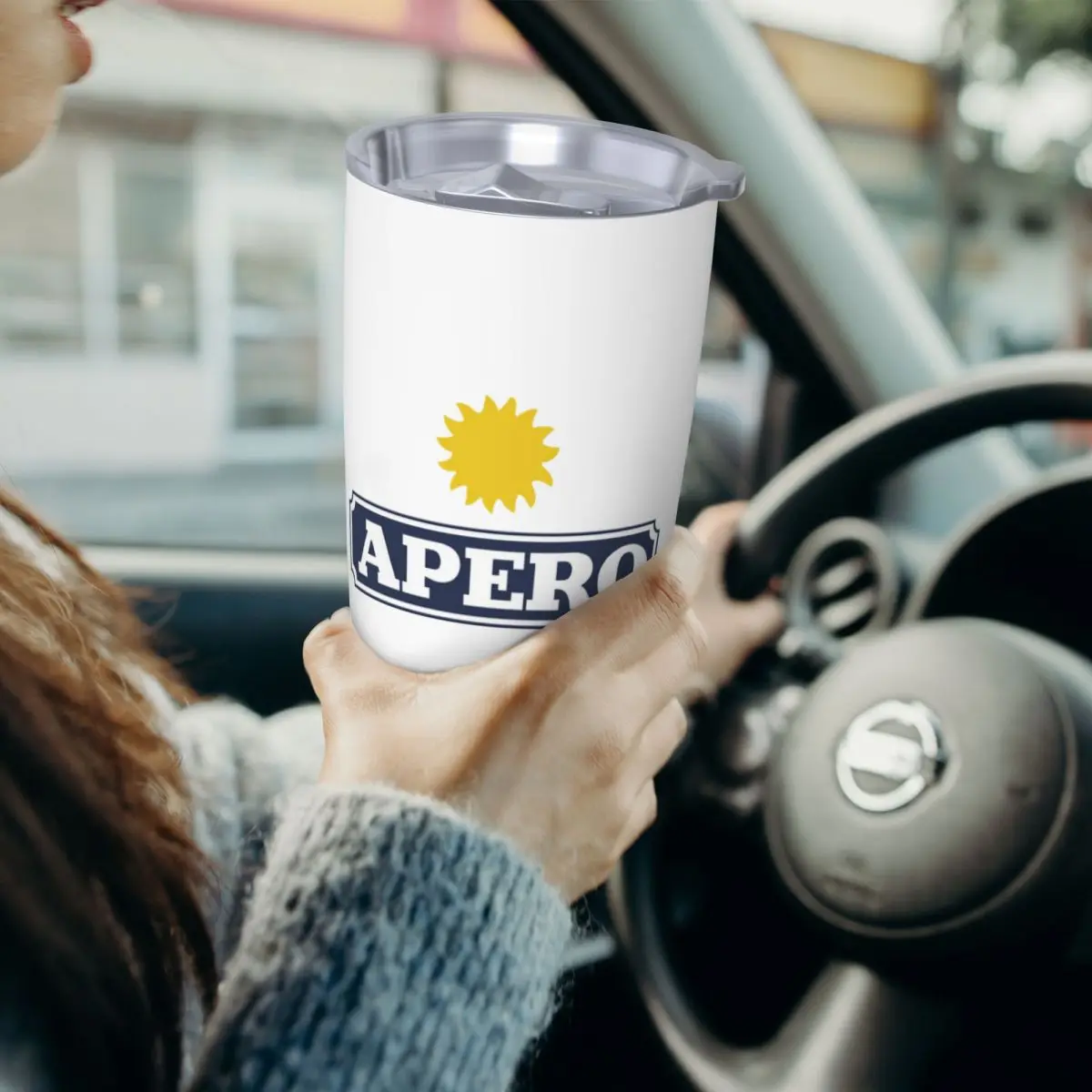 Aperitif Apero Stainless Steel Tumbler Vacuum Insulated Mugs Thermal Cold Cup Straw With Lid 20oz - view 4