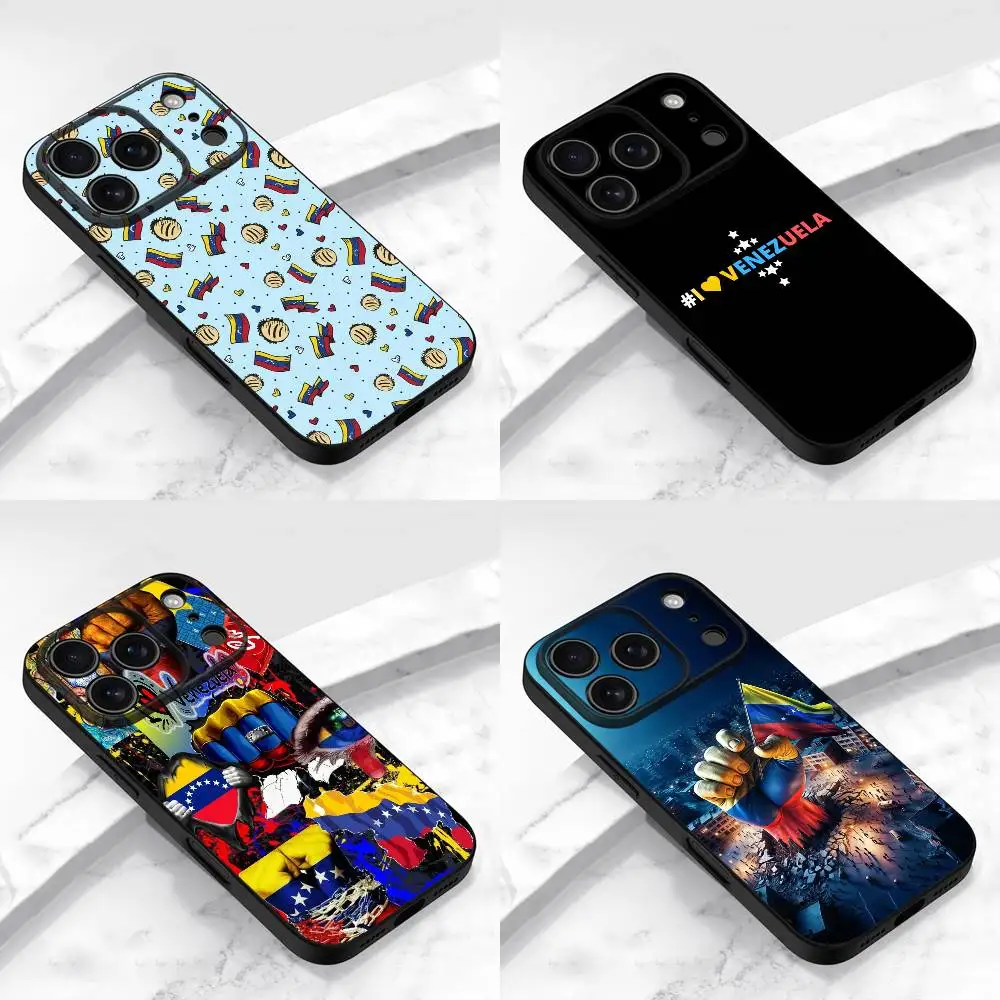 

Venezuela Flag Logo Art Phone Case For iPhone 17,16,15,14,13,12,11,Pro,Max,Plus,E,Air,Mini Protective Black Cover