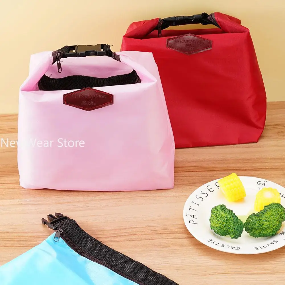 Borsa per il pranzo con isolamento termico 1Pc borsa per il pranzo portatile in tessuto Oxford borsa per il trasporto del pranzo borsa per