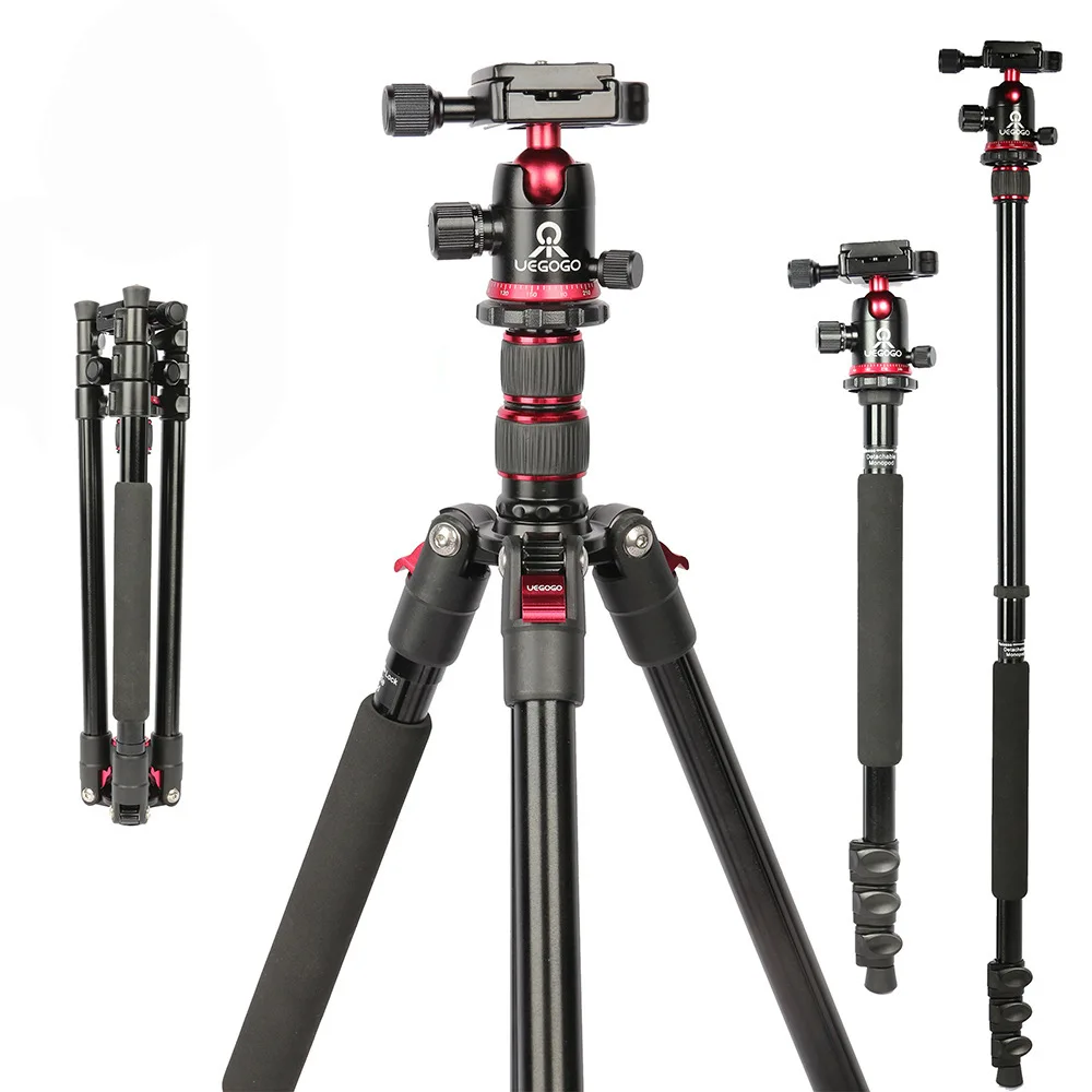 

UEGOGO 210cm Video Travel Tripod 360° Panorama Fluid Drag Pan Max Load 8KG Professional Tripe for Mobile DSLR Camera Photography