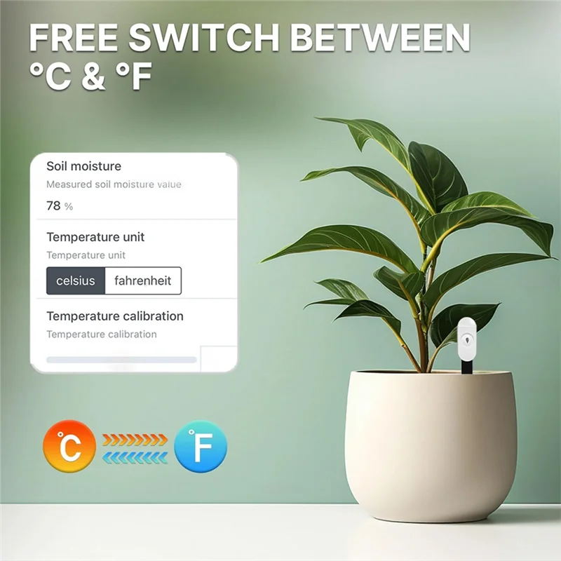 【Party-Dekoration】Feuchtigkeitssensor APP-Monitor Smart Bodentester Detektor Luftfeuchtigkeitstemperatur für Pflanzengarten Automatische Bewässerung