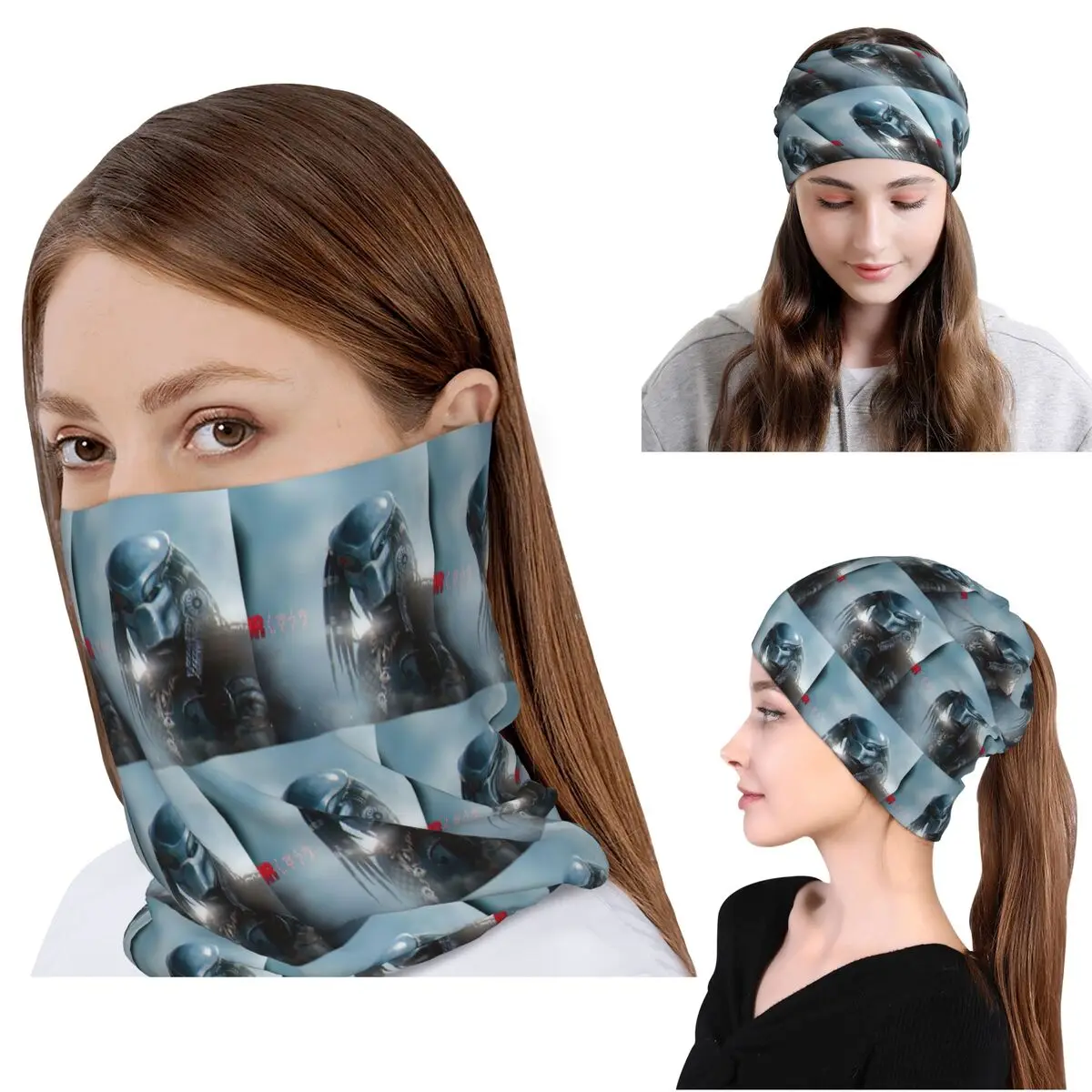

Predator Wallpaper Bandana Neck Gaiter Wrap Scarf Warm Headwear Beanies Hat for Men Women Adult Winter