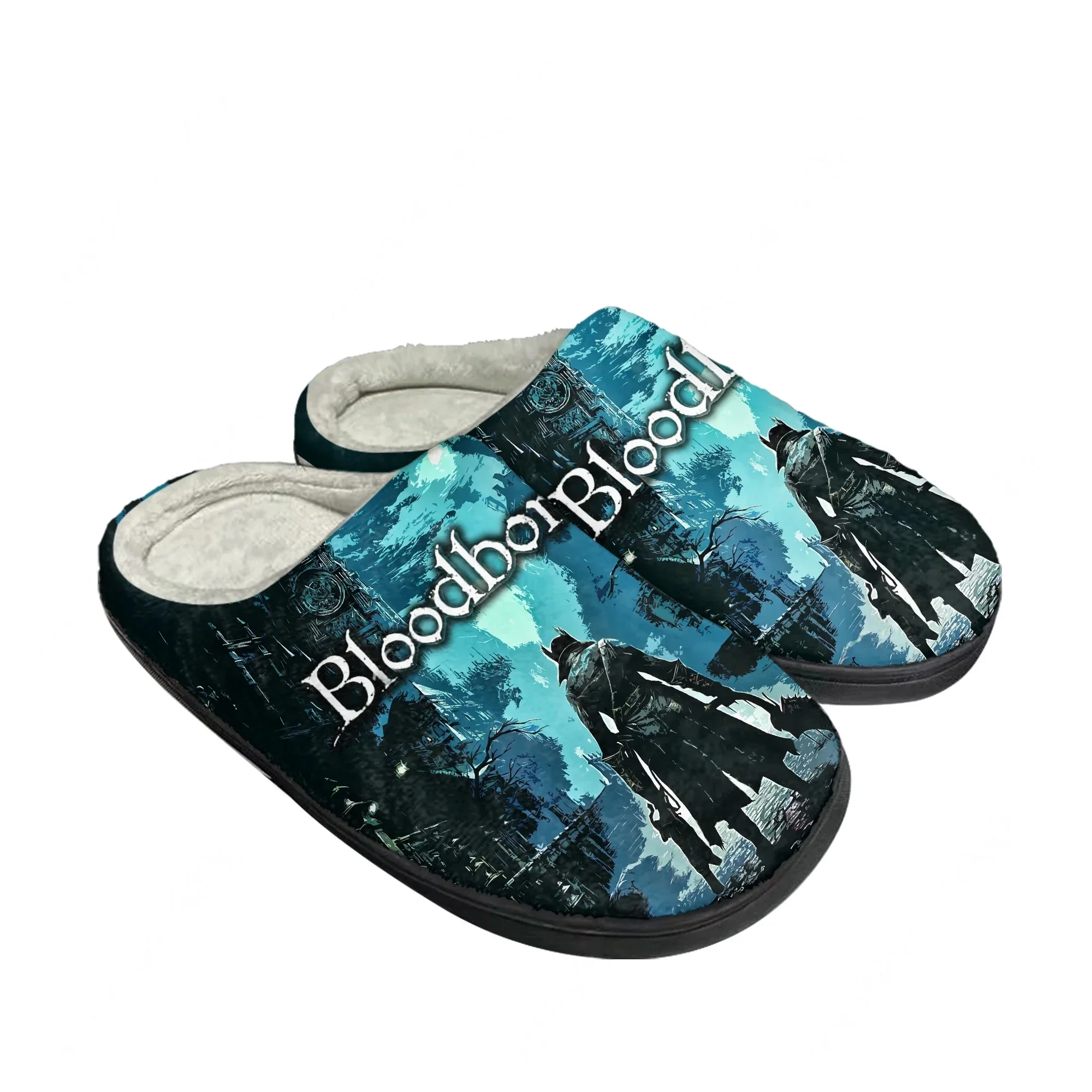 Bloodborne Cotton Slippers Men Women Plush Bedroom Casual Keep Warm Home Bedroom Shoes Thermal Indoor Slipper Customized Shoe