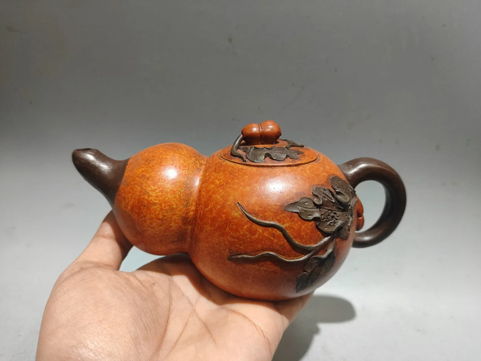 Chinese Yixing Zisha Clay Handmade Exquisite Gourd Teapot 120406