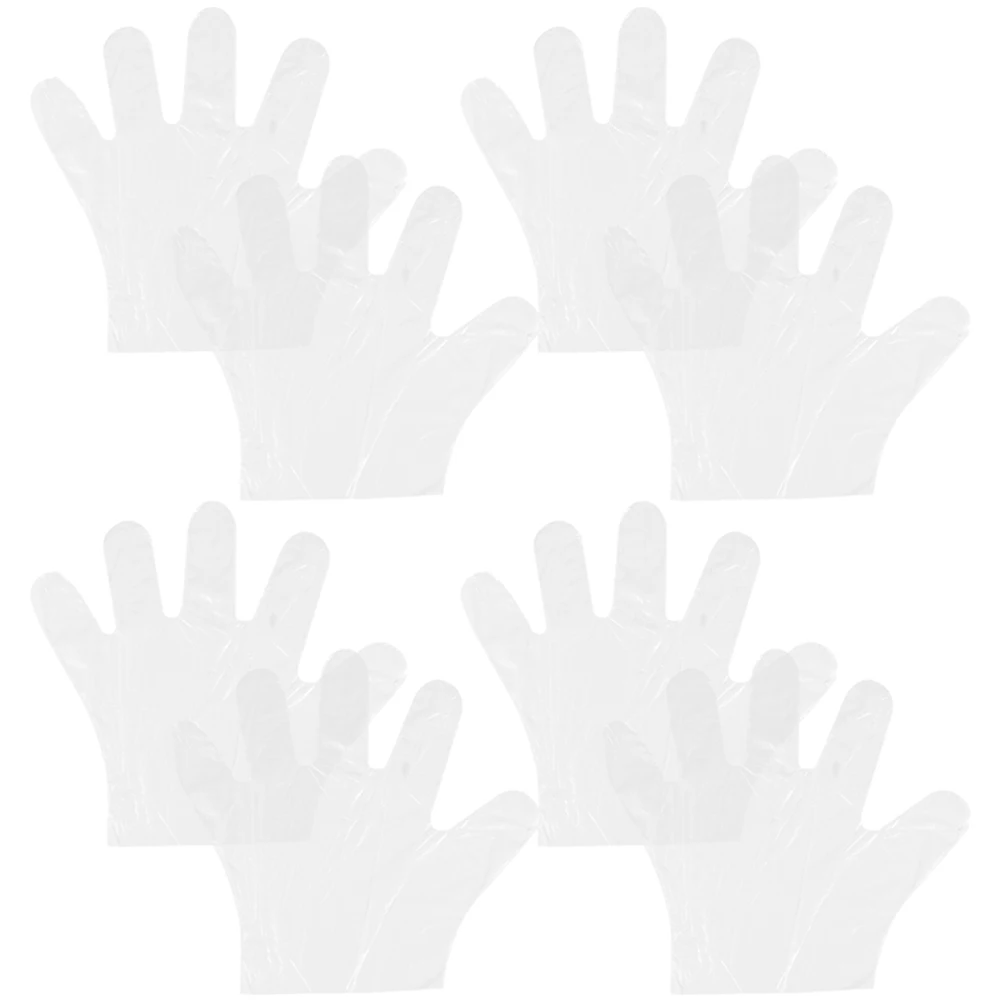 

300Pcs Thickened Transparent Disposable Gloves Food Grade Pe Industrial Protective Gloves for Labor Cleaning Work