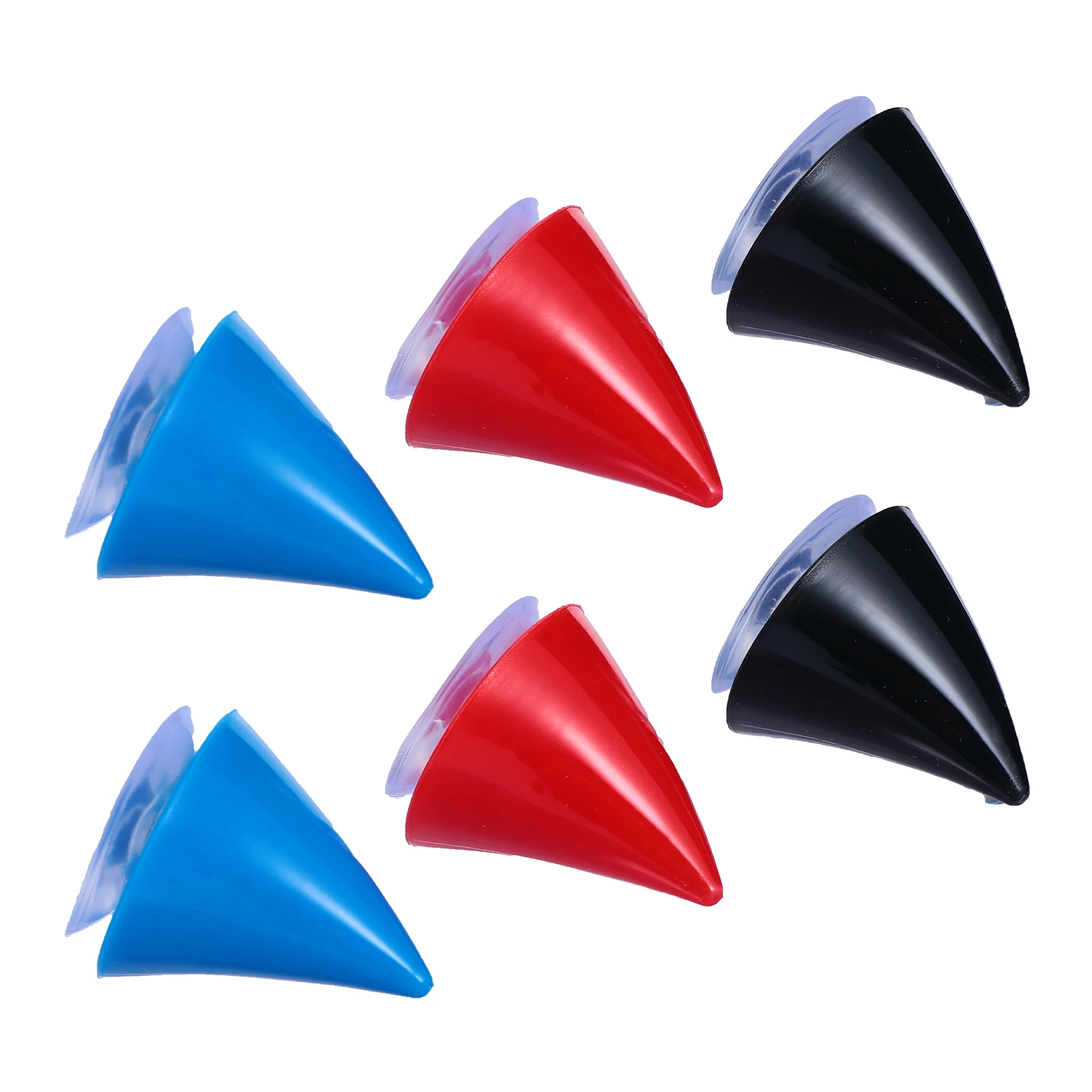 

6pcs Horns Decor Plastic Suction Cup Accessories For Bike Motorcycle Snowboard Helmets Black Red Dark Blue