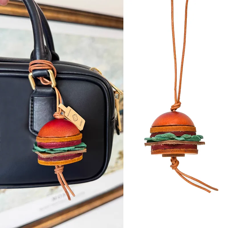 

Кожаная сумка-гамбургер, очаровательный фонарь, клубничный брелок, украшение, подвеска, женский рюкзак, изысканная сумка, аксессуары