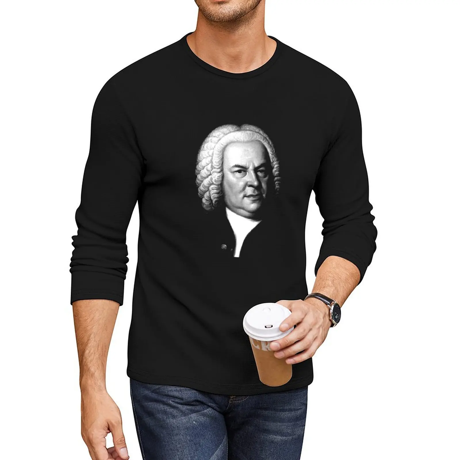 

Johann Sebastian Bach, Perhaps the Greatest Composer Ever Long T-Shirt anime clothes Blouse men clothings