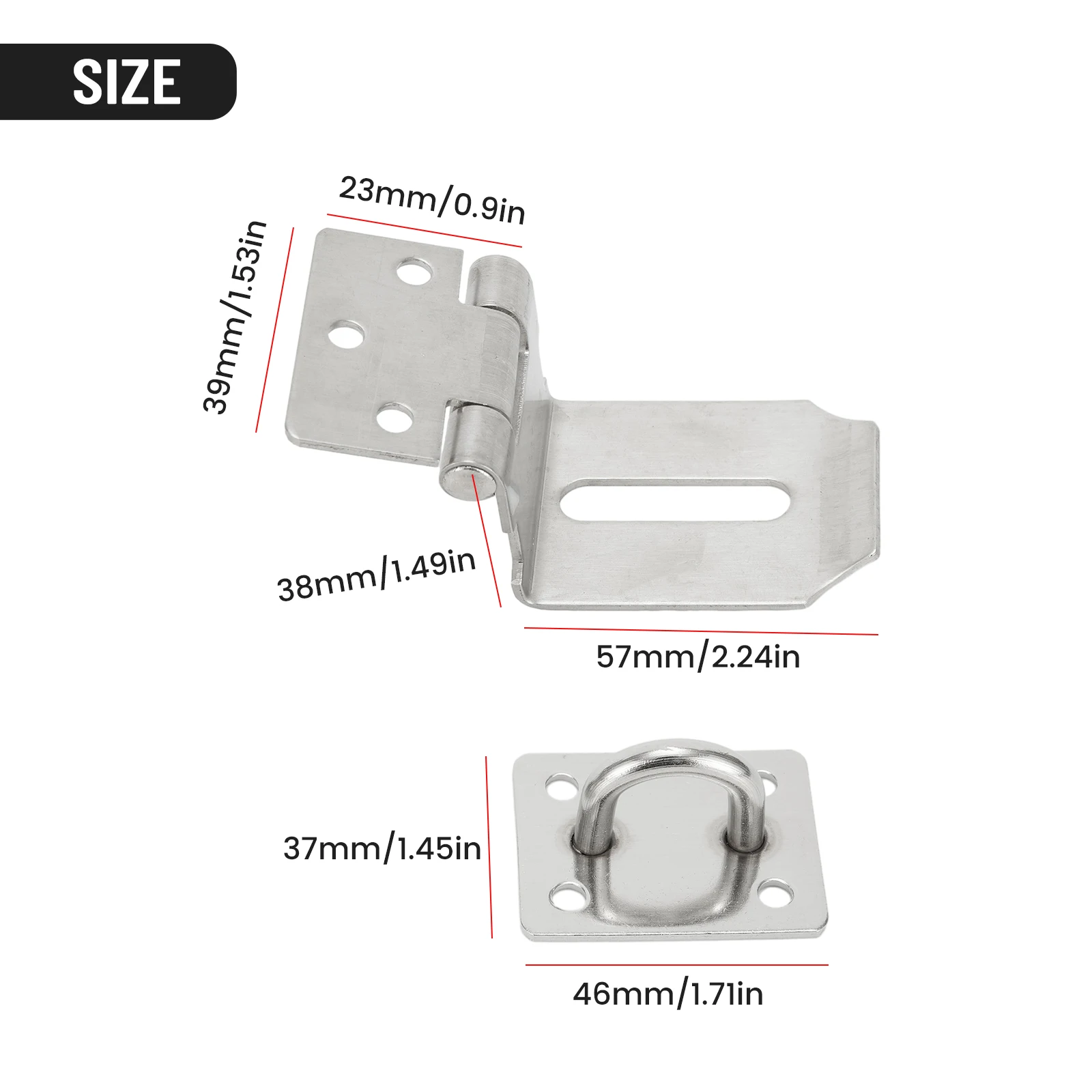 

Door Hasp Lock 4 Inch Latch Lock Hasp 304 Stainless Steel High Quality Material Thickened And Firm No Deformation