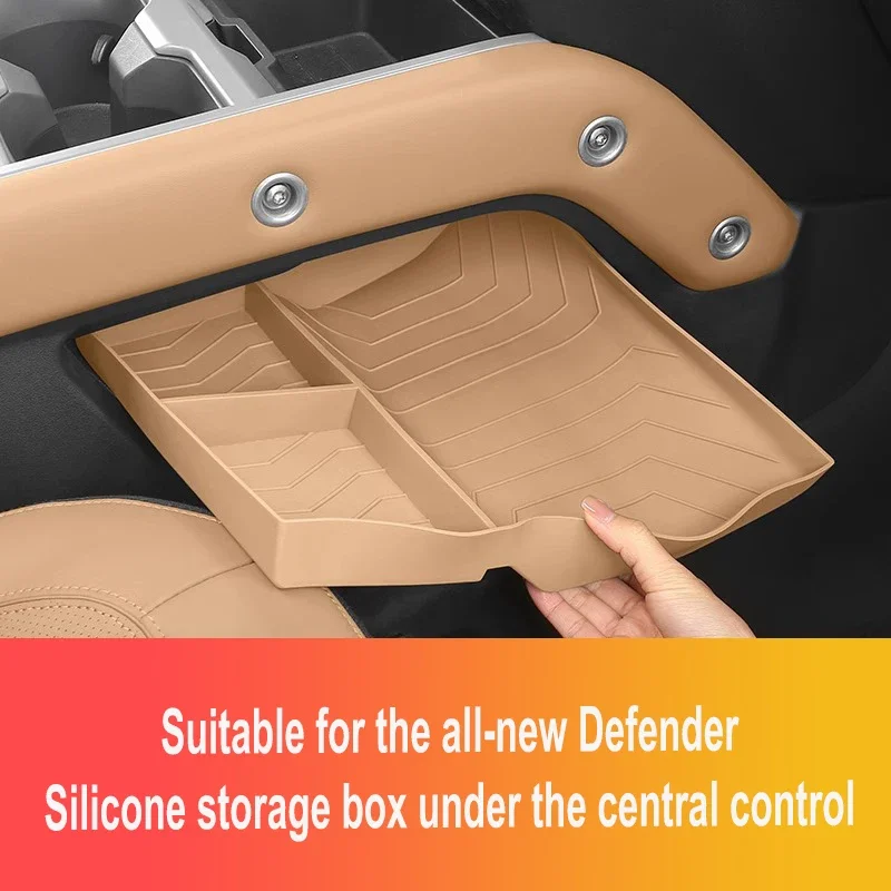 

For 2025 Land Rover Defender 90 \ 110 central control lower storage box, car specific storage silicone storage box