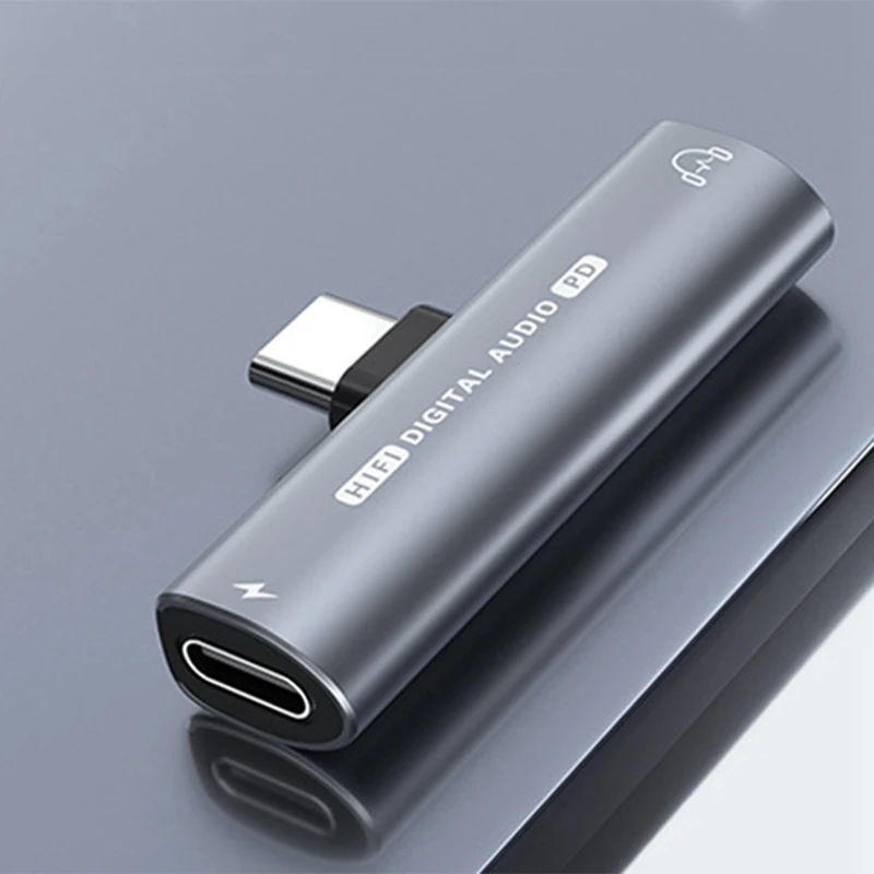 T04C-2In1 USB Type-C To USB C/3.5Mm Earphone Adapter Headphone DAC Audio Converter 32Bit/384Khz Digital Decoder PD27W