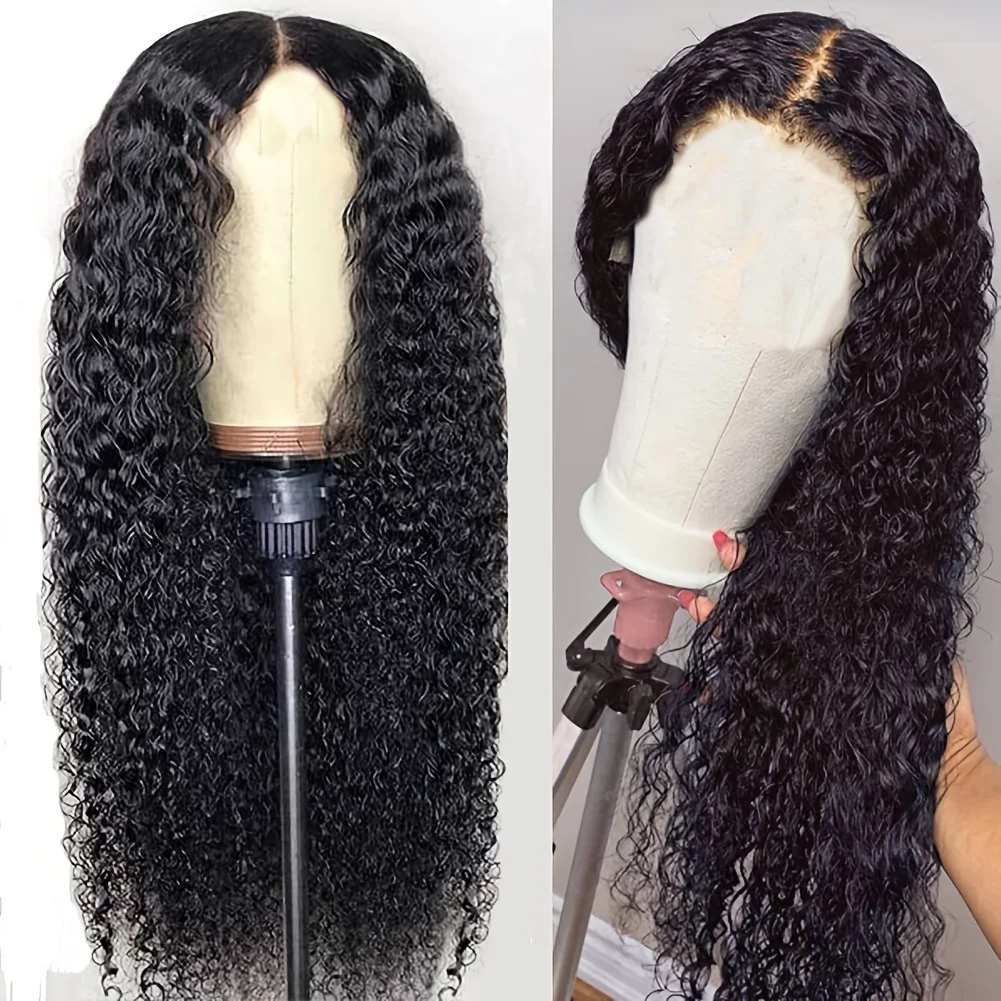 باروكات طويلة مجعدة بدون صمغ للنساء، باروكة شعر صناعية مقاومة للحرارة