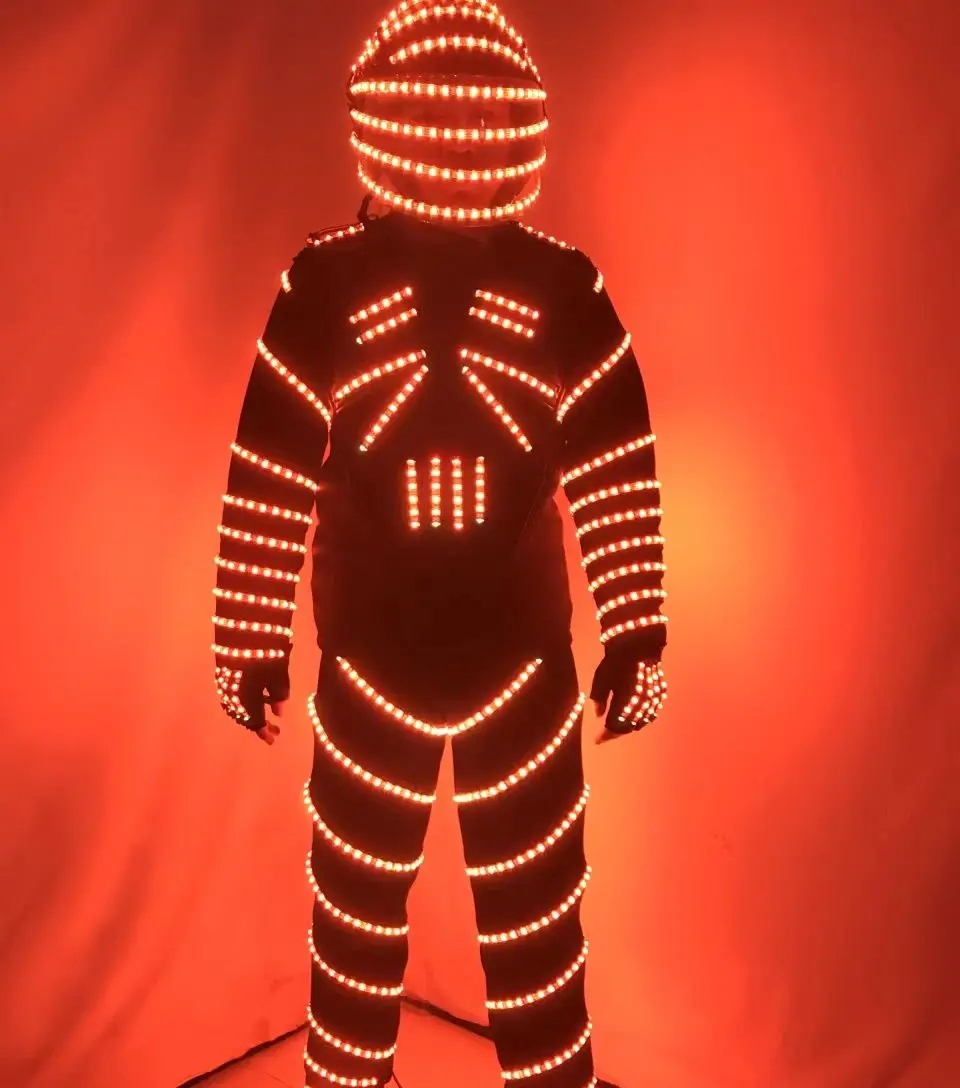 LED Robot Suits Costume /LED Clothing/Light Suits/ David Robot/Including Helmet  Present  Glass