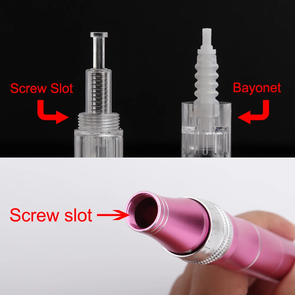 10/50pcs Screw Slot Micro Needle Pen Electric Derma Pen 9pin /12pin /36pin /nano/3D Needles Cartridges for Face Skin Hair Growth