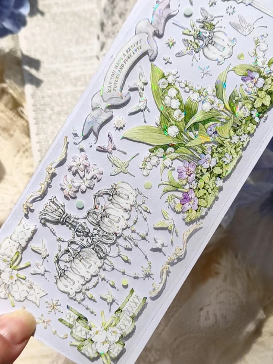 5M Shine Shell Shiny Pet Washi Tape Planner Diario Insignia Diy Flor Verde