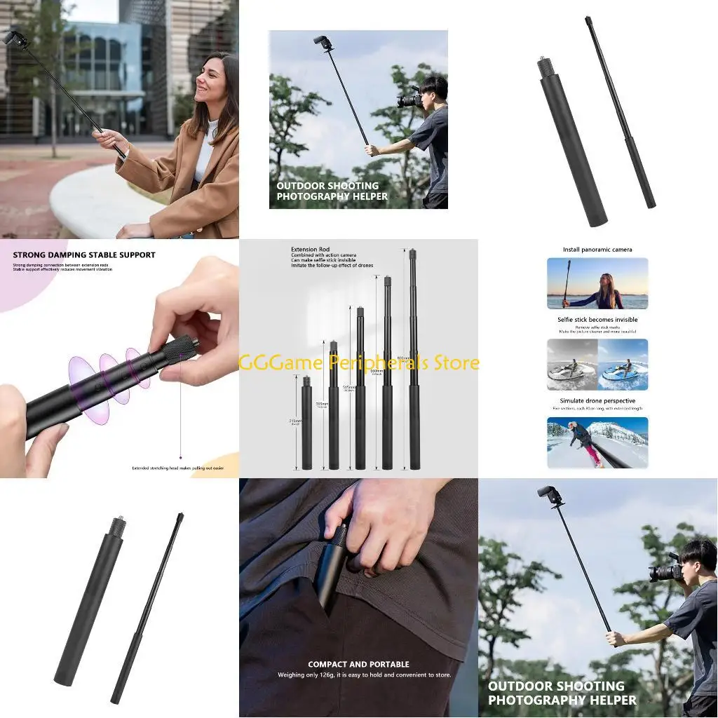 

U55B Camera Extension Rod Spring Loaded Damping Structure Aviation AluminumFor Action Camera Stability