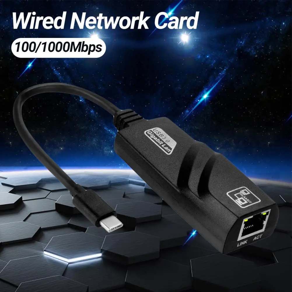 

WiFi Network Card High-quality Convenient Lightweight USB 3.0 Type-C to RJ45 100/1000Mbps Wired WiFi Dongle for Desktop