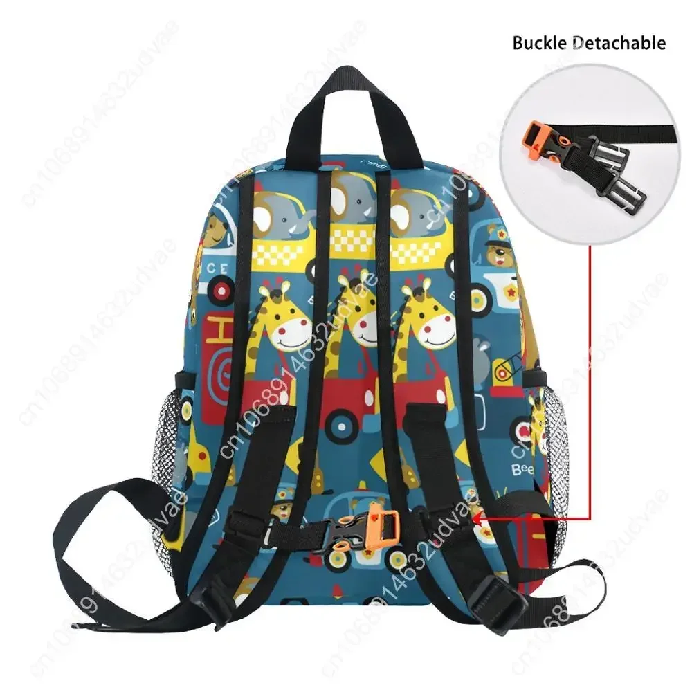 Mochilas escolares dos desenhos animados com drivers engraçados para crianças, Princesa Sacos escolares primários para meninos, Mochila escolar impermeável para crianças