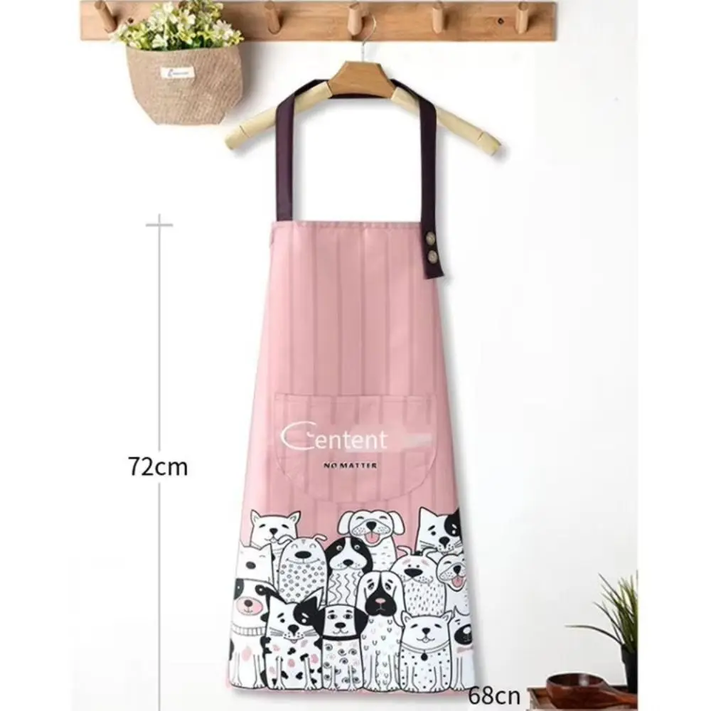 Fashion Cartoon Prints Kitchen Apron Waterproof Oil-proof Work Apron Wear-resistant Household Antifouling Barista Apron view 6