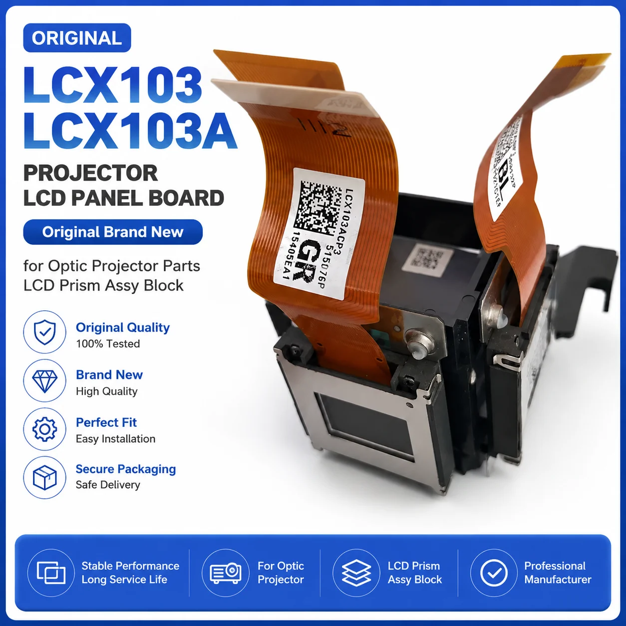 LCX103A LCD Prism Block Assembly Projector Display Panel Module Optical Engine Replacement Part For LW551i