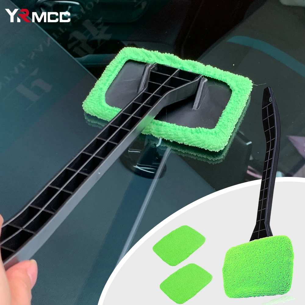 Car Window Cleaner Auto Wash Supplies Long Handle Windshield Cleaning Brush Defogging Brushes Towel Car Accessories Dust Removal