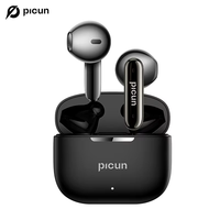 Picun A2 TWS Bluetooth 5.4 Earphones Semi-In-Ear Adaptive Noise Reduction HIFI Earbuds 6Mic Wireless Headphones 24H Battery Life