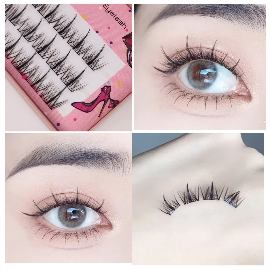 Yelix ใหม่ Manga Lashes Cluster Lashes ขนตาธรรมชาตินุ่มขนตาปลอมหนา DIY Lash Extension ชุดเครื่องมือแต่งหน้า