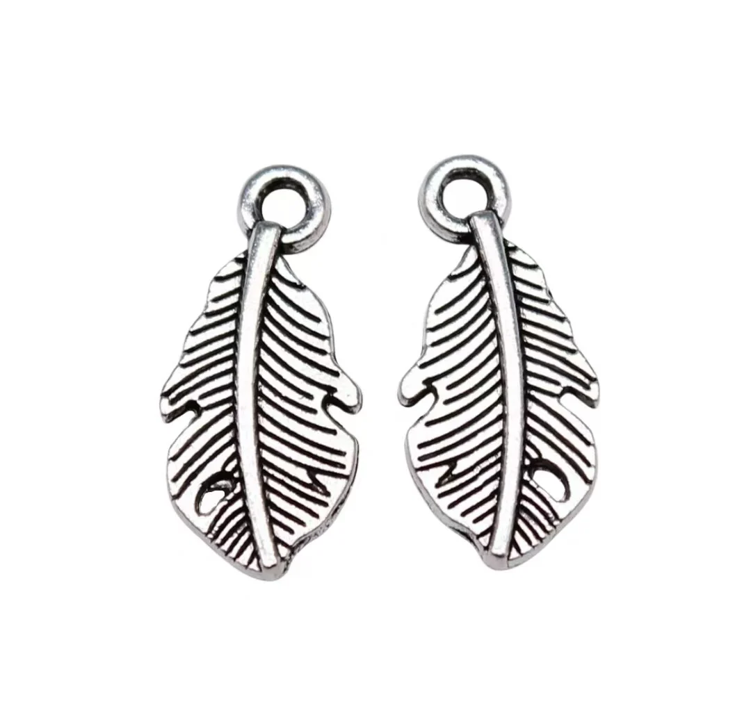 

40pcs 15x7mm Zinc alloy metal tibetan silver plated charm T0442 for making