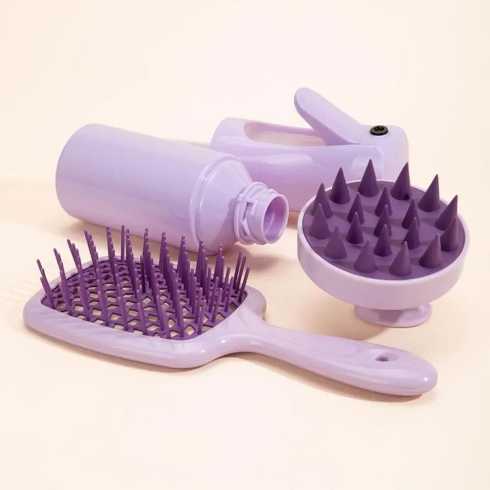 3Pcs Detangling Hair Brush Tangled Hair Comb  Silicone Scalp Massage Brush Hairdressing Spray Bottle Salon Barber Styling Tools