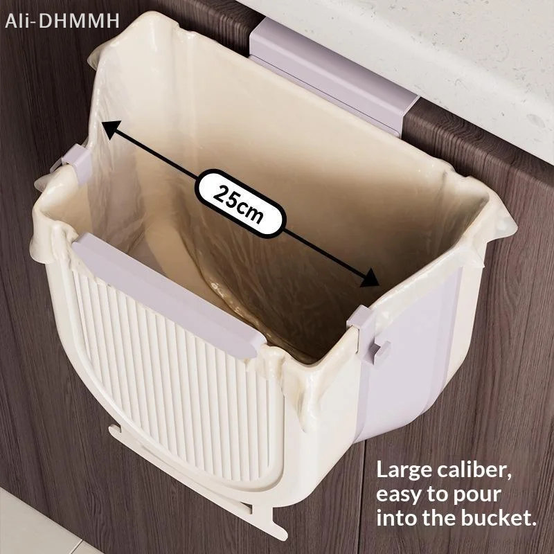 10L Hanging Kitchen Trash Can Collapsible Trash Can For Kitchen Foldable Small Garbage Can Compost Bin Under Sink Waste Bin