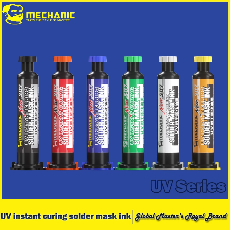 【MECHANIC】 SU7 Series 6 colors Soldering Paste for Mobile Phone Repair Fast Curing UV Welding Mask PCB soldering instant dry ink