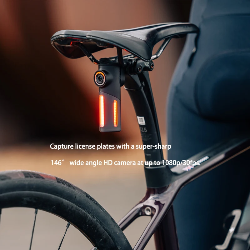 SEEMEE-feu arrière de caméra révélateur, feu arrière de vélo aste USB-C, batterie 3400mAh, autonomie jusqu'à 110 heures pour la route urbaine