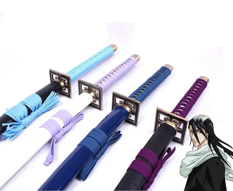 

[Funny] 104cm Cosplay Anime Bleach weapon Rukia Kurosaki IchigoKu wooden Sword Costume party Anime show Japan samurai sword gift