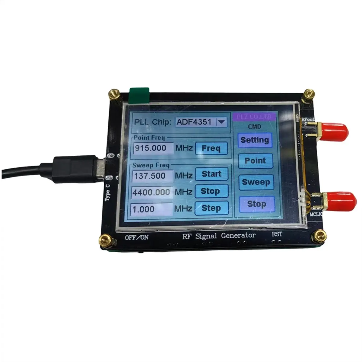 AT57 Sale 1set Signal Generator with USB Cable Touch Screen ADF4351 35M-4.4G Signal Generator PLL Sweep Generator