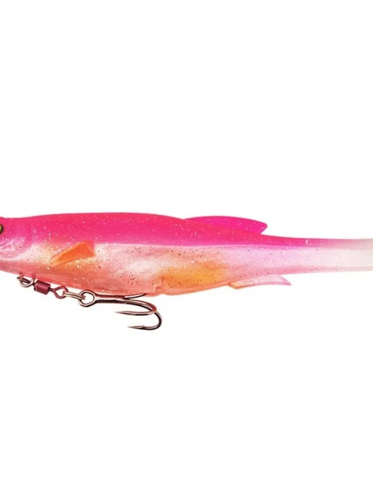 1PC 9cm/9g 12,5 cm/21g Zander Hecht Angeln Lockt Swimbait paddel Schwanz Realistische Weiche Kunststoff Köder Mit Salzwasser Süßwasser Haken