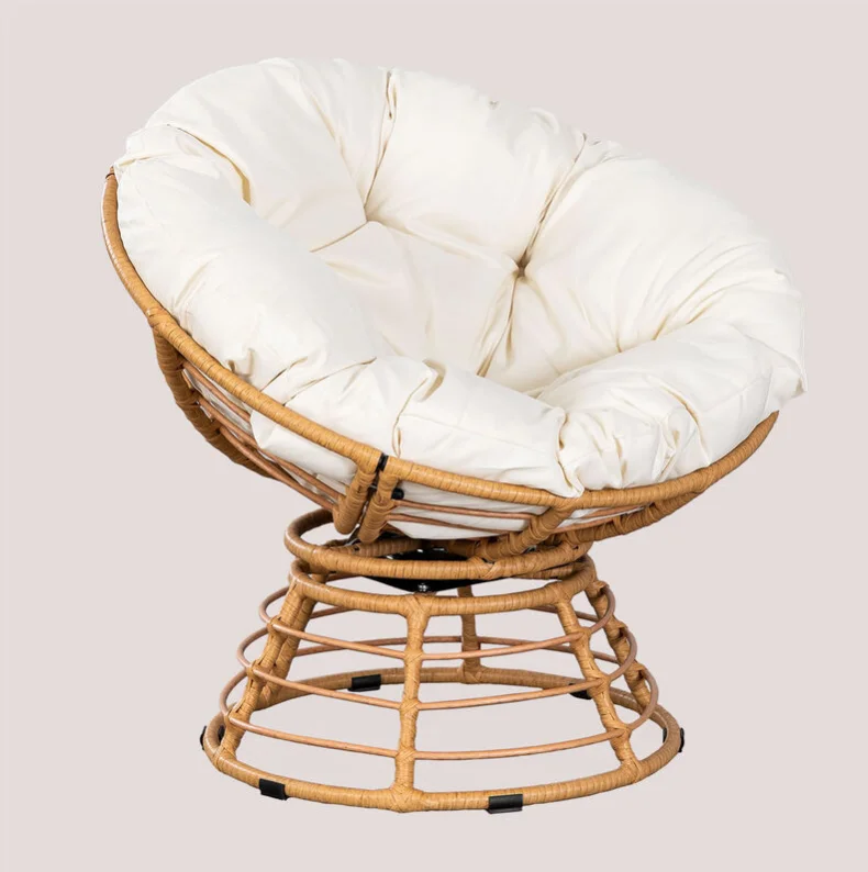 

Papasan Chair PE Rattan With Cushions Outdoor Patio Papasan Chairs