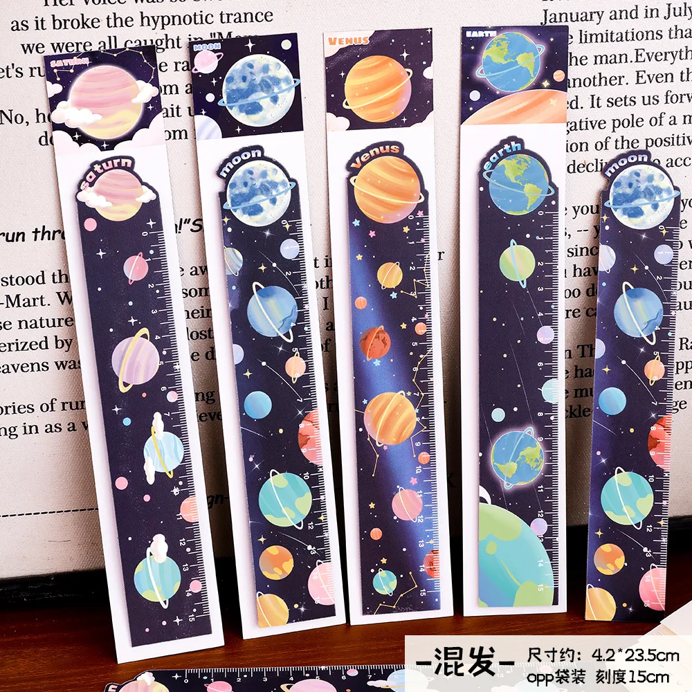 Planet Magnetic Bookmark Rulers Creative Bendable Multifunctional Ruler Student Prize Stationery Supplies