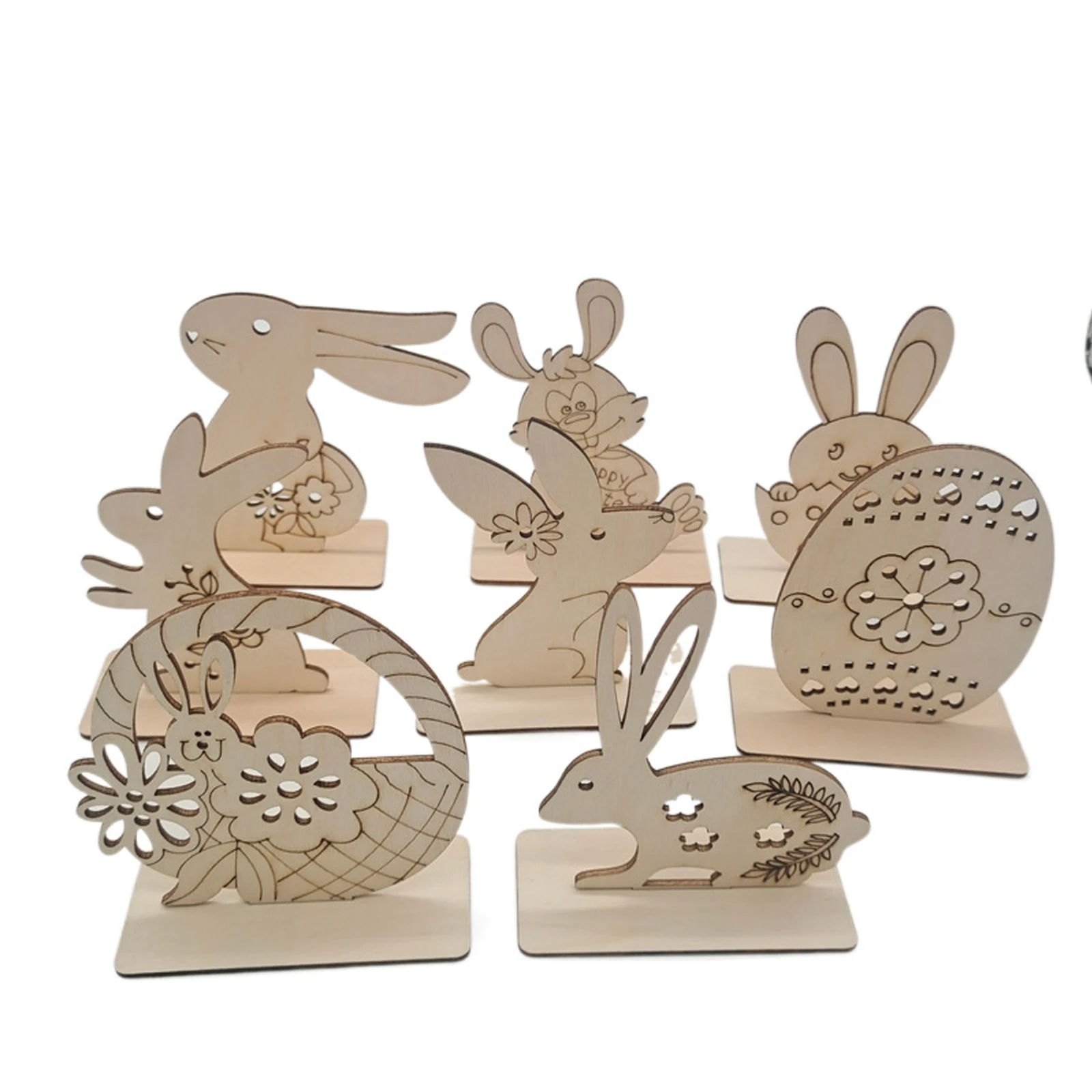 

Easter Bunny Wood Signs Table Decorations 11.5 X 10 X 4.5 Cm Home Festival Supply Desk Craft