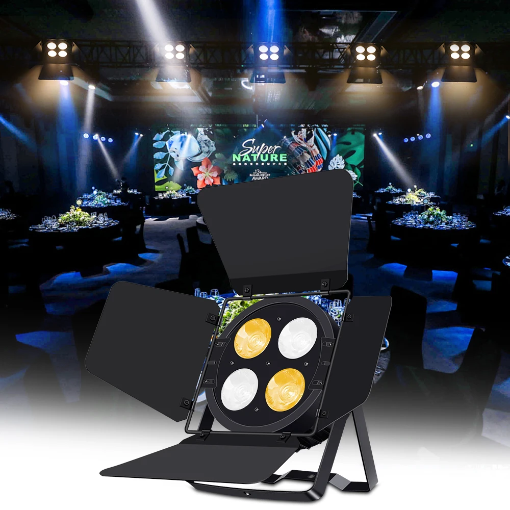 

LED COB Par Light 200W Cast Aluminium Cool/Warm Light DMX512 DJ Stage Light Theater Party Disco Wash Spotlight With Barn Door