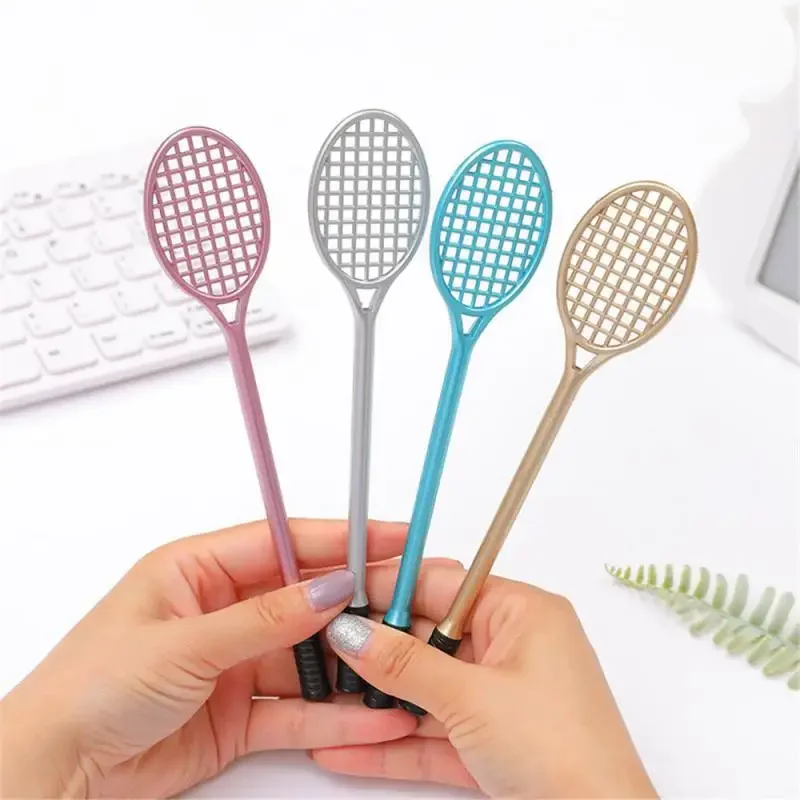 Creative Tennis Racquet Styles Gel Pens Badminton Racket Ballpoint Pen 0.38mm Black Kawaii Stationery Office School Supplies