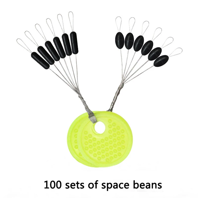 600pcs Space Beans Rubber Stopper Oval/Long Column Shaped Fishing Line Space Beans Fish Bobber Tools