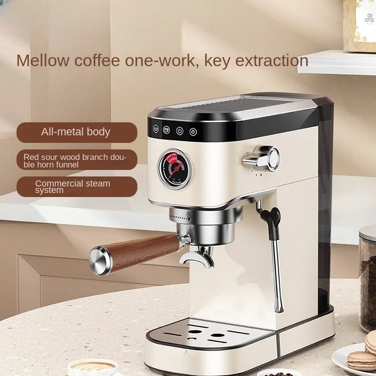 

Full Metal Body Italian Semi-Or Full-Automatic One Coffee Machine Retro Espresso Milk Frother