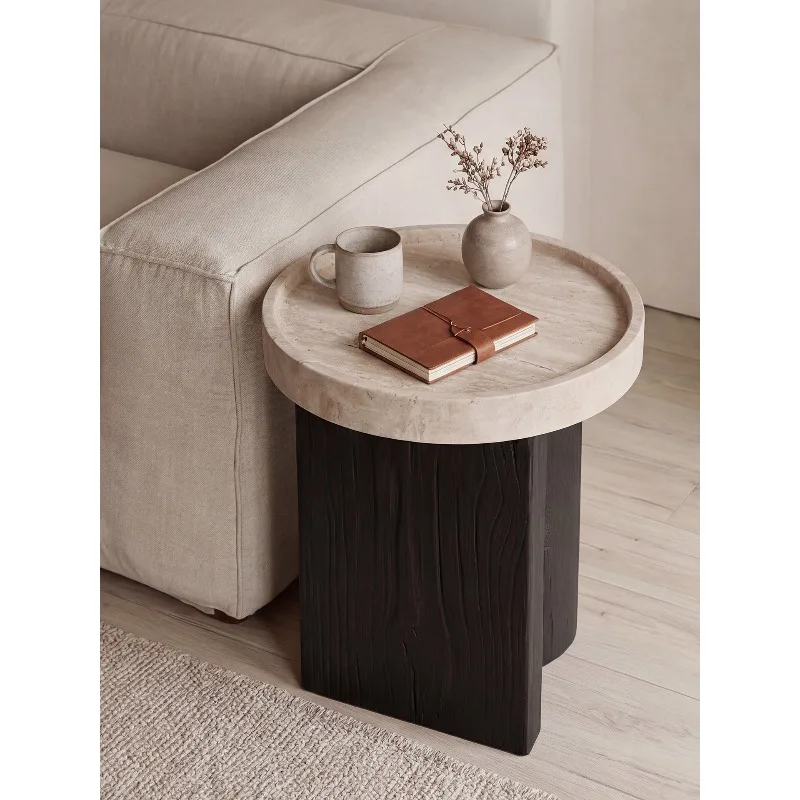 

Medieval wabi-sabi wind natural travertine coffee table living room home sofa bedside