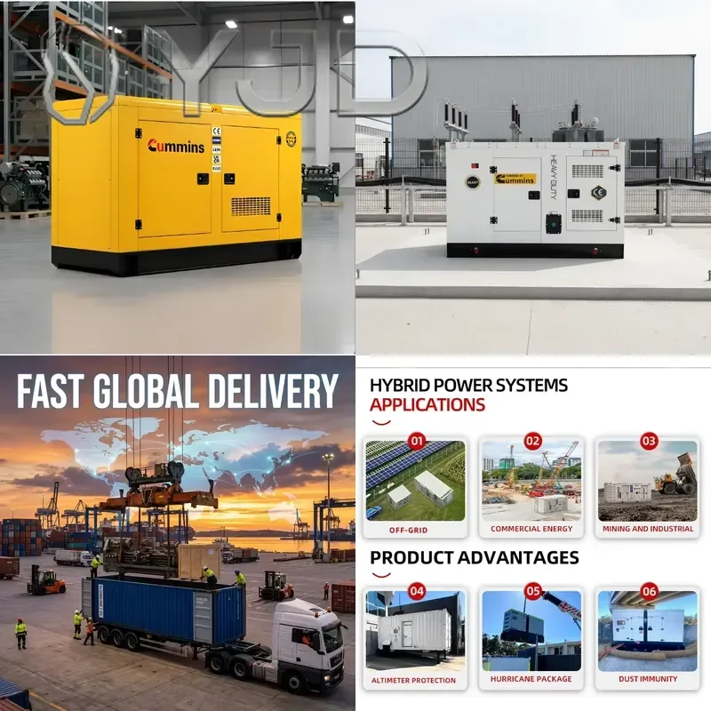 50KW 100KVA Silent Generator Set Engine Baudouin Motor Water Cooled Automatic Protection 50/60Hz AC Single