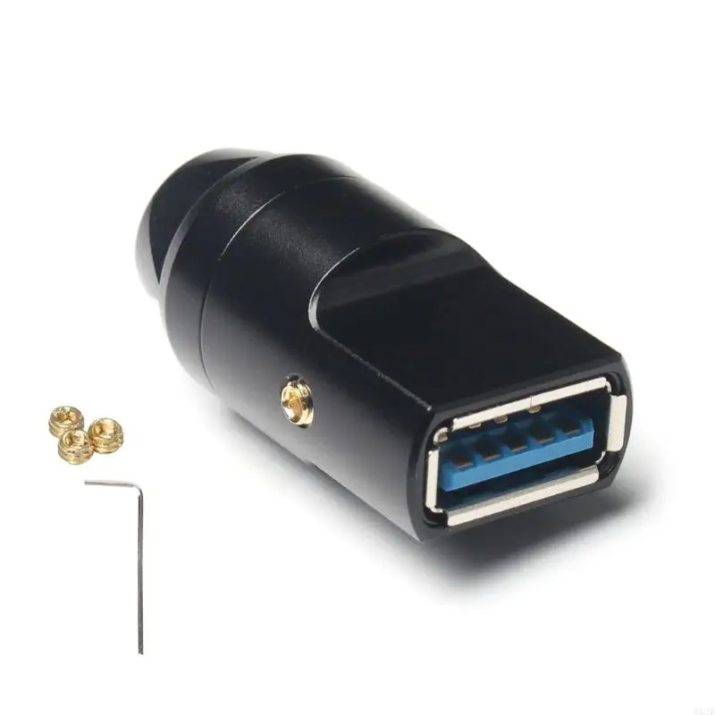 USB3.0 ที่ปรับแต่งได้ประเภทตัวเชื่อมต่อซ็อกเก็ตตัวเมียที่มีเปลือกอลูมิเนียมอัลลอยด์สำหรับซ่อมสายเคเบิลขนาด 6 มม.