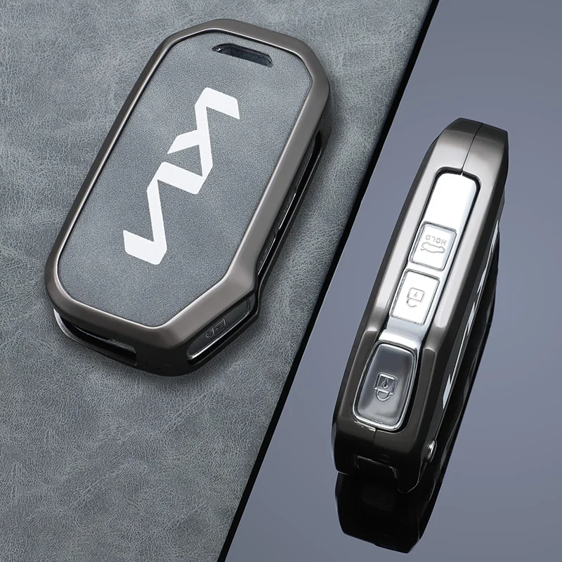 For Kia Sportage Ceed Xceed Sports K5 Seltos 2019 2020 2022 2023 Zinc Alloy Leather Remote Key Case Car Holder Chain Key Cover