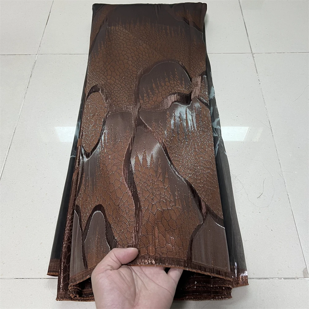 2025 Nieuwste Nigeriaanse Hoogwaardige Tule Kant Stof Jacquard Organza Borduren Guipure voor Party Prom Ontwerp 5 Yard YXZ185